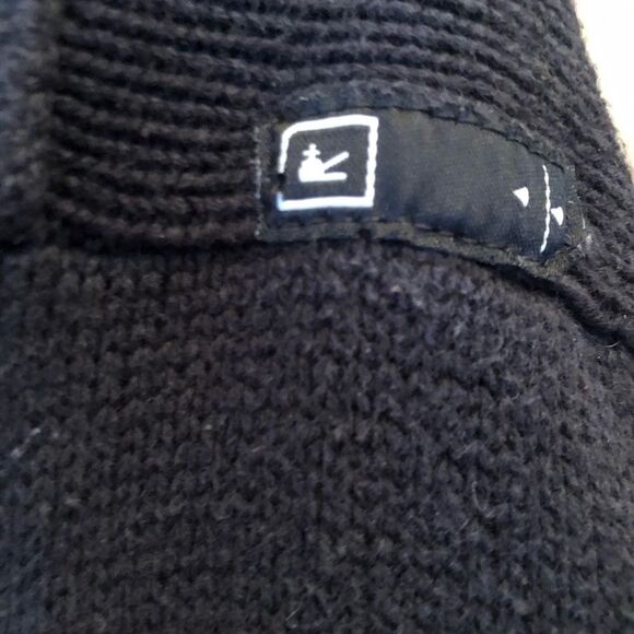 Vintage 90’s Authentic ROCAWEAR Black Preppy Shawl Collar Tight Knit Cardigan XL - Picture 8 of 14